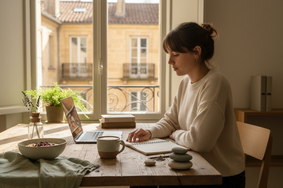 Étudiant en alternance marketing travaillant dans un bureau à Bordeaux